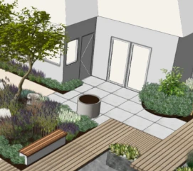 3D visualisatie van een tuinontwerp door Studio FERM
