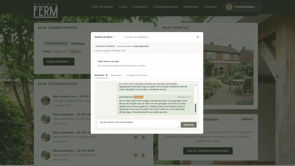 Jouw persoonlijke tuinomgeving met ontwerper-chat bij Studio FERM
