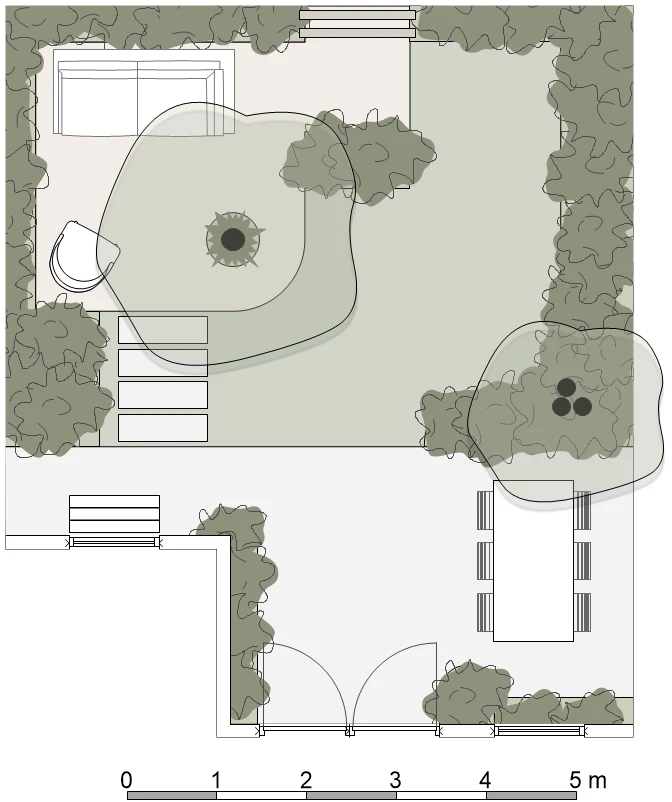 Aangepast tuinontwerp van Studio FERM met verlegde route, doorkijkjes en gelaagde borders